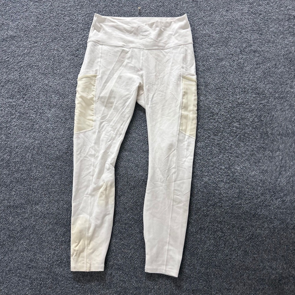 Fabletics Leggings Womens Size S White PowerHold High Waisted Athletic Pockets
